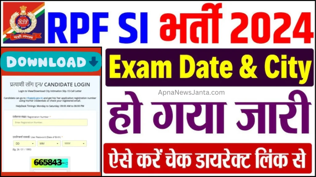 RPF SI Exam City Intimation Slip 2024 | How To Check RPF SI Exam City 2024